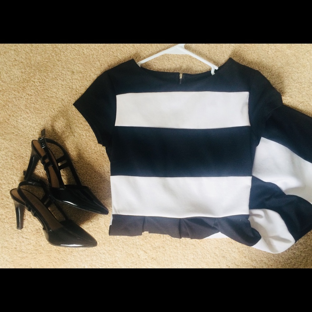 B Darlin black & white skater dress